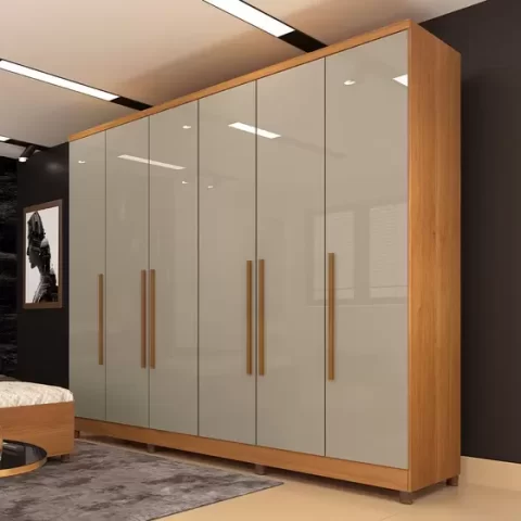 Guarda-roupa casal Veneza cinamomo/off white