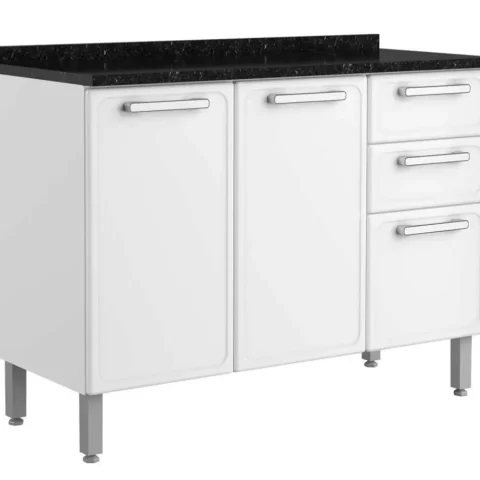 Balcão cozinha de aço 3 portas